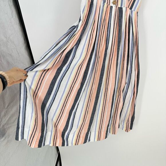 Free People Striped Midi Dress - Blue, Pink, White - Picture 10 of 12